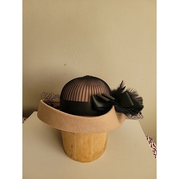 Vintage David M Tan Wool Hat Costume Cosplay Preppy main image 11